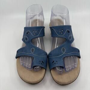 Jasmin Blue Cut-Out Sandal WMNS 8.5M Strappy Open Toe Slip-On JNAHANT Designer
